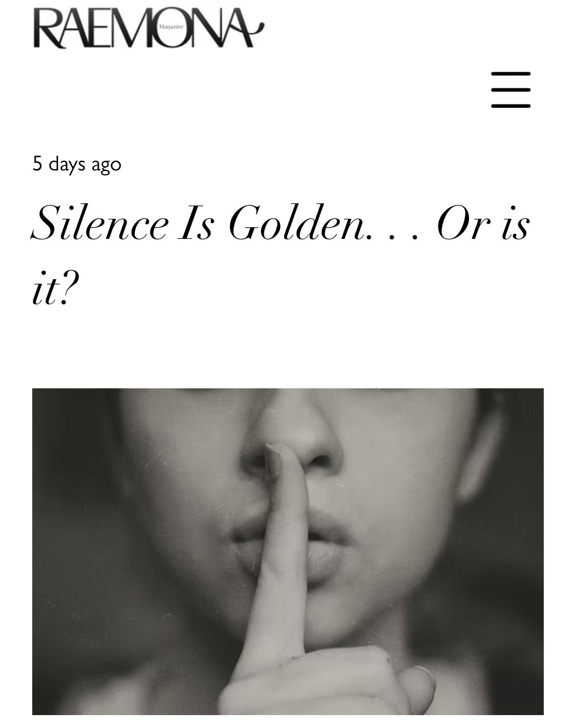 Silence is golden